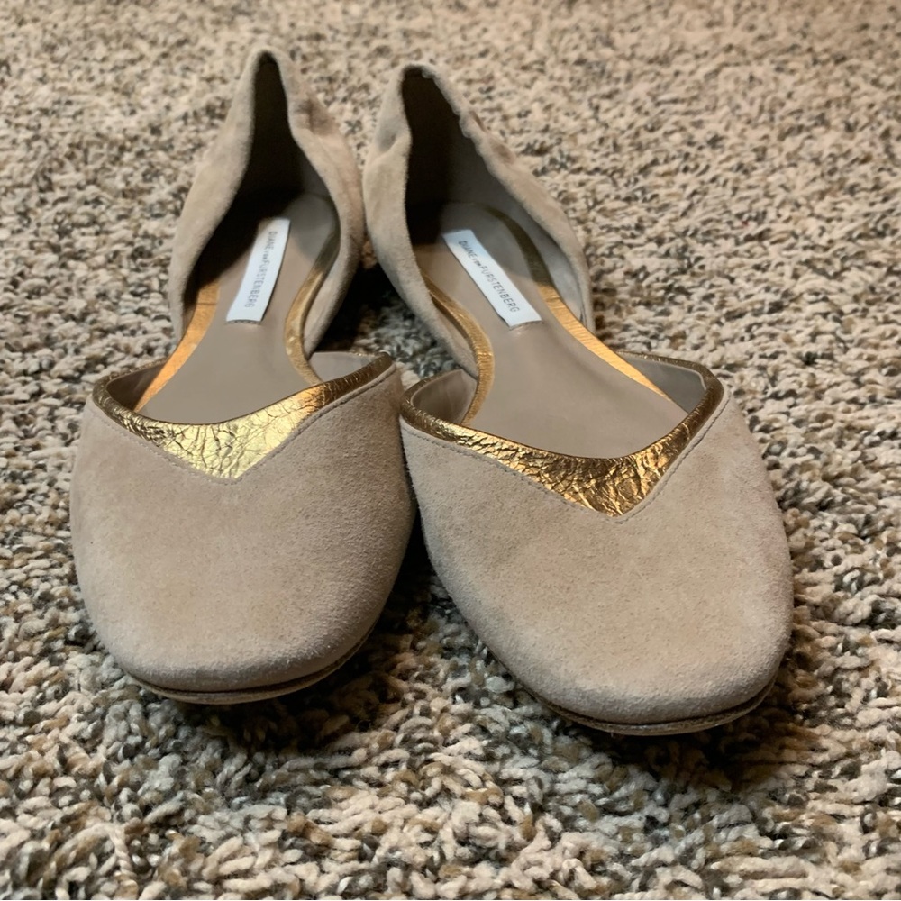- 💛 RARE Suede Diane von Furstenberg Flats Sample Shoes - Picture 11 of 13